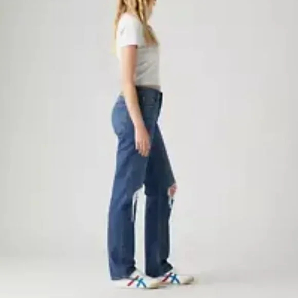 Levi's Jeans 29 - Blue Low Pro Distressed Straight Vintage 90's Mid Rise Relaxed - Picture 3 of 7